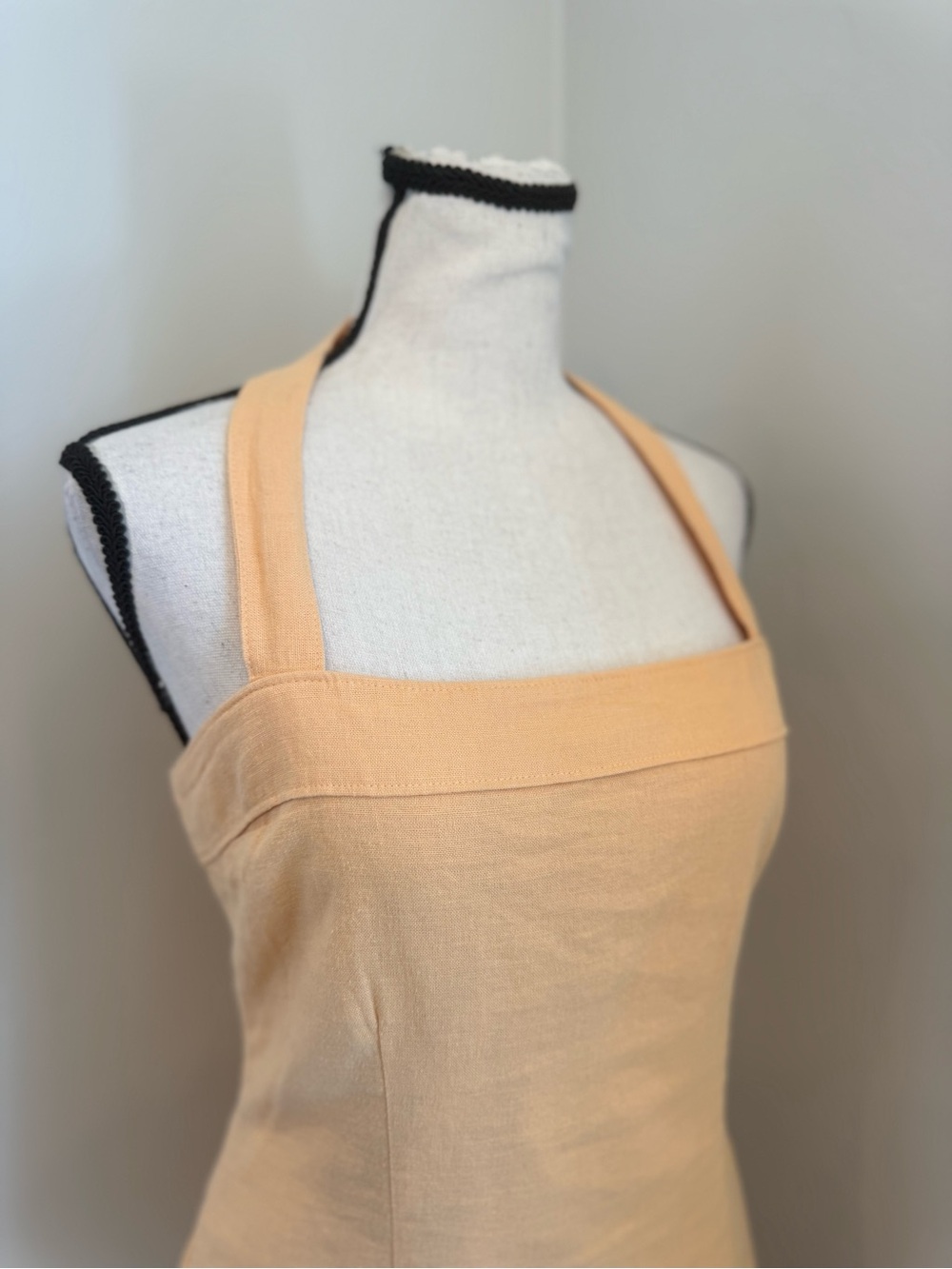 Abercrombie & Fitch Linen Blend Halter Mini Dress Peach Size Medium Tall - Picture 9 of 12